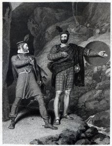Roderick Dhu en een clansman, uit 